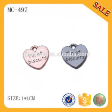 MC497 Création de bijoux sur mesure en forme de coeur avec logo de marque